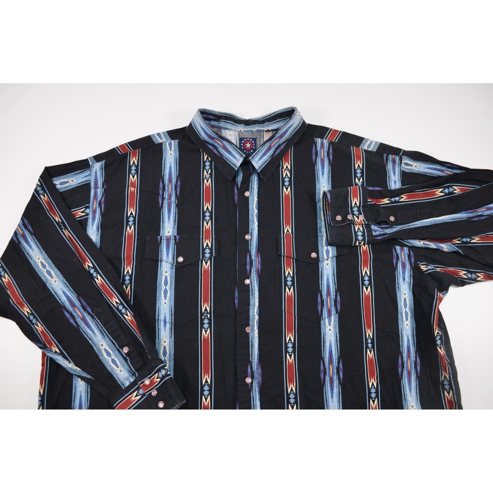Panhandle Slim Western Shirt Mens 3XL Aztec Striped Snap Front Long Sleeve - Picture 5 of 16